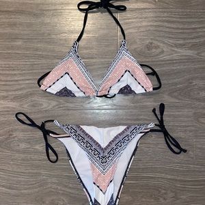 White Black and Pink Bikini